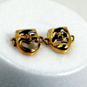 Comedy and Tragedy Gold Pins Theatre Fashion